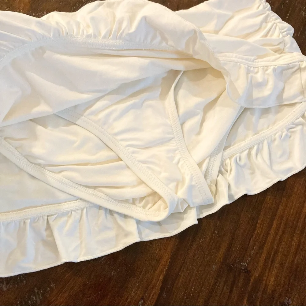 Coco Rave White Swim Ruffle Skirt Swim Bottom Size Small S - Picture 2 of 7